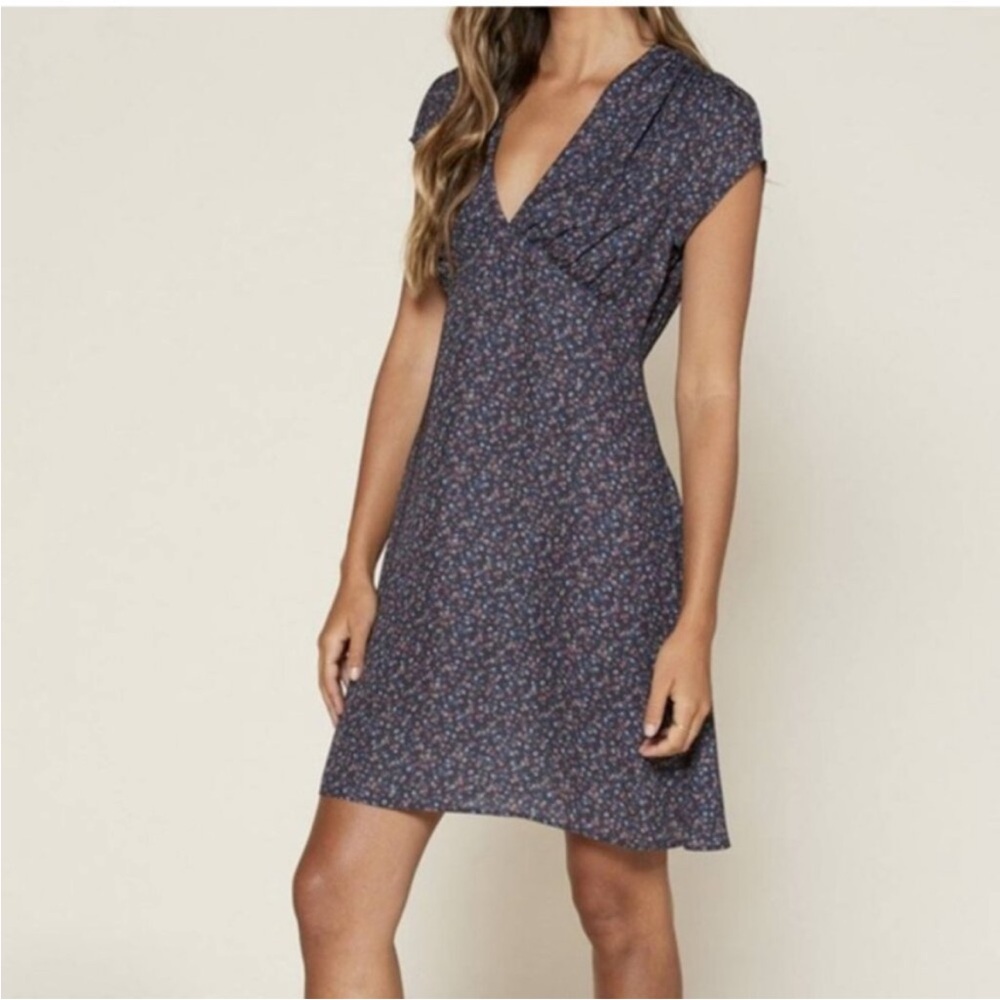 Outerknown juniper Floral V-Neck Dress EUC
